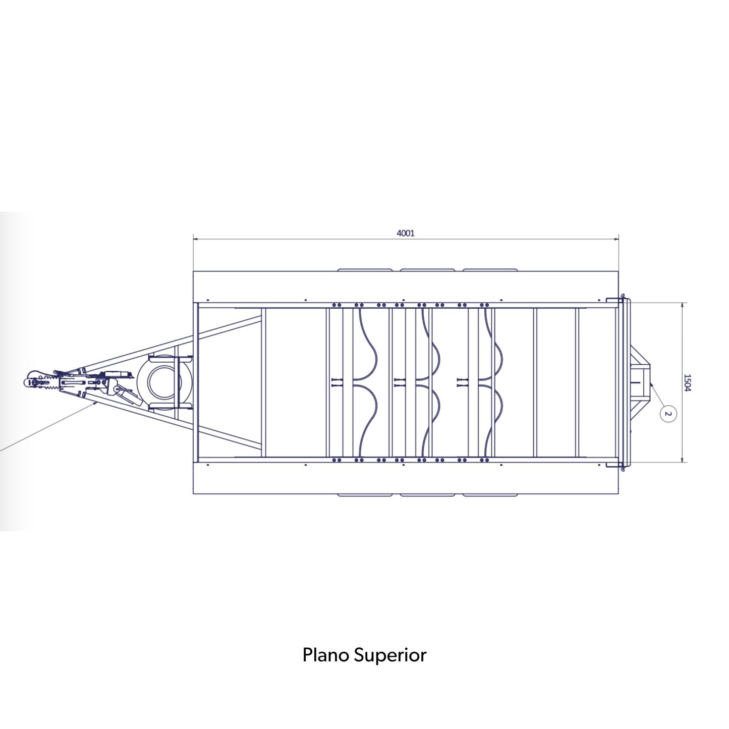 Remolque de Carga 4 x 1,5 m 3500 kg - 1500 kg - 3 ejes