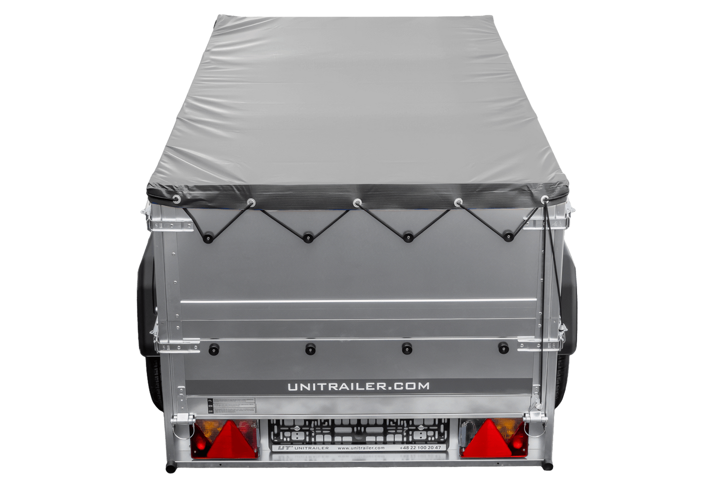 Remolque basculante para coche GARDEN TRAILER 200 KIPP con paredes laterales adicionales, rueda de apoyo y lona plana