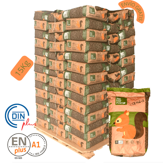9 Palet de 693 Sacos certificado DIN ENplus A1 de 15 kg.