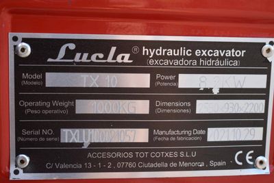 Miniexcavadora LUCLA TX10 – ocasión