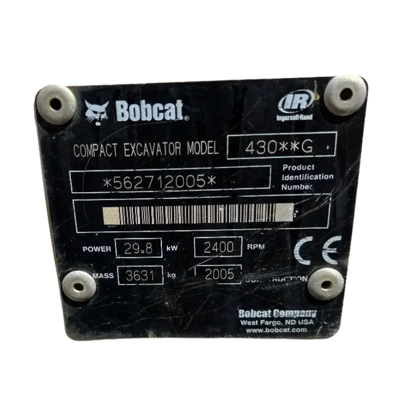 Miniexcavadora compacta Bobcat 430 3,5 t 6 600 h — Motor Kubota V2203 32,3 kW — Ocasión 2005