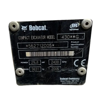 Miniexcavadora compacta Bobcat 430 3,5 t 6 600 h — Motor Kubota V2203 32,3 kW — Ocasión 2005