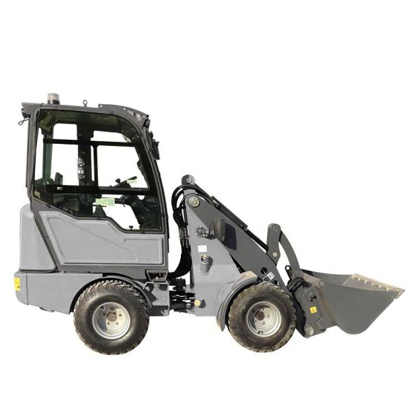 Cargadora articulada usada Compartec CT-W12I de 1,2 t con 589 h, incluye horquillas y cuchara