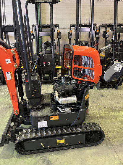 Mini Excavadora 1200 kg Motor Kubota 3 Cilindros con Orugas Retráctiles de 74 cm