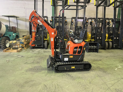 Mini Excavadora 1200 kg Motor Kubota 3 Cilindros con Orugas Retráctiles de 74 cm