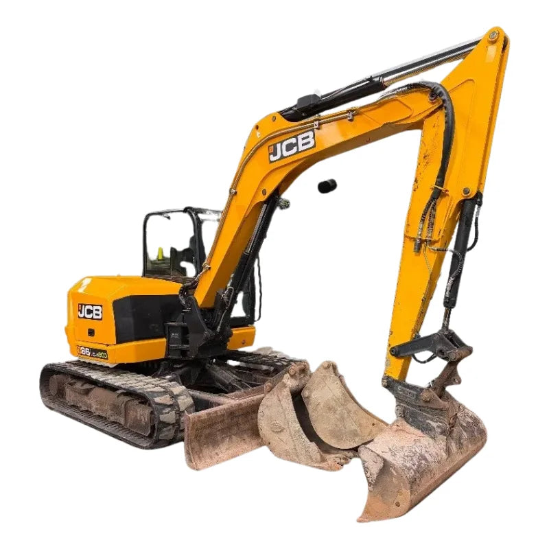 JCB 86C-1 ECO 8,6 t Excavadora Compacta Usada 2018 con Enganche Rápido y 3 Cucharas
