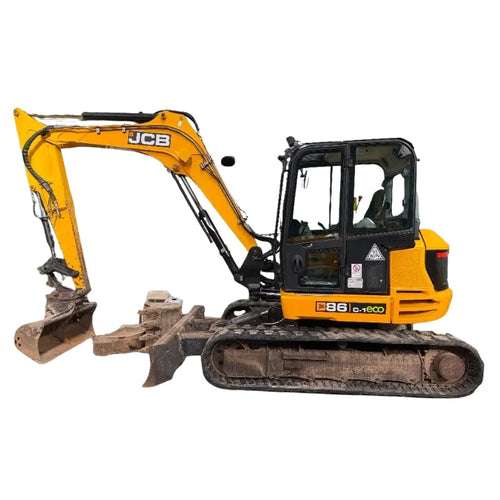 JCB 86C-1 ECO 8,6 t Excavadora Compacta Usada 2018 con Enganche Rápido y 3 Cucharas