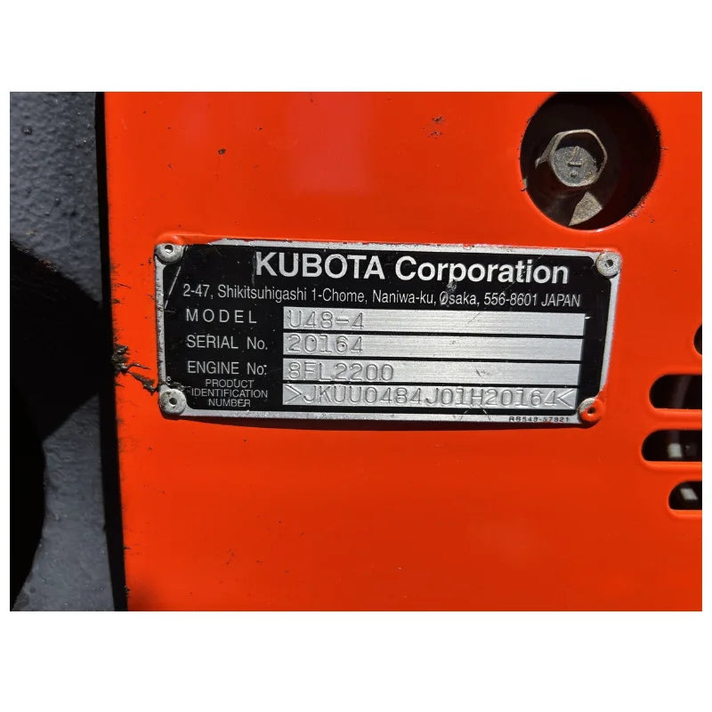Miniexcavadora Kubota U48-4 de 4,8 t con giro cero — Enganche rápido hidráulico — Usada 2015 — 5.951 h