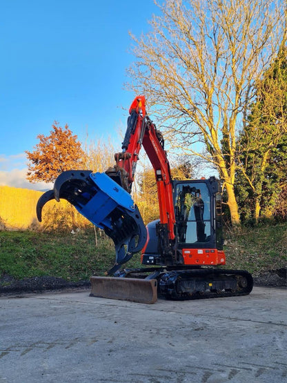 Miniexcavadora compacta Kubota U50-5 de 5 t, usada, año 2021, 1280 h, cabina con aire acondicionado