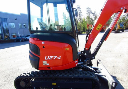 Miniexcavadora Kubota U27-4 de 2,66 t usada 2023 casi nueva de 1 h con 3 cucharones