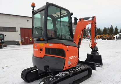 Miniexcavadora Kubota U27-4 de 2,7 t usada 2016 con 2185 h y 3 cucharones específicos