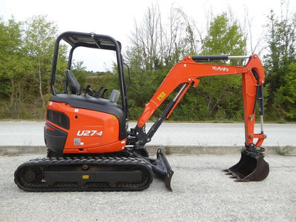 Miniexcavadora compacta Kubota U27-4 de 2,5 t, usada, año 2016, con solo 783 h y 3 cucharones