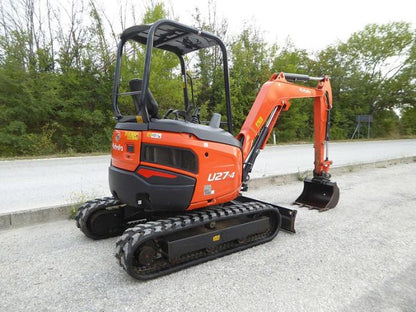 Miniexcavadora compacta Kubota U27-4 de 2,5 t, usada, año 2016, con solo 783 h y 3 cucharones