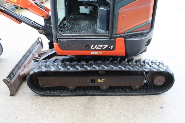 Miniexcavadora compacta Kubota U27-4 de 2,56 t, usada, año 2015, 1260 h, con cuchara de 50 cm