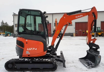 Miniexcavadora Kubota U27-4 de 2,7 t usada 2016 con 2185 h y 3 cucharones específicos