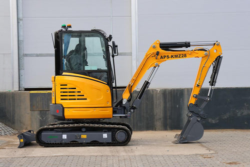 APS KMZ 28 Mini-excavadora de 2,8 t usada con brazo oscilante y hoja niveladora