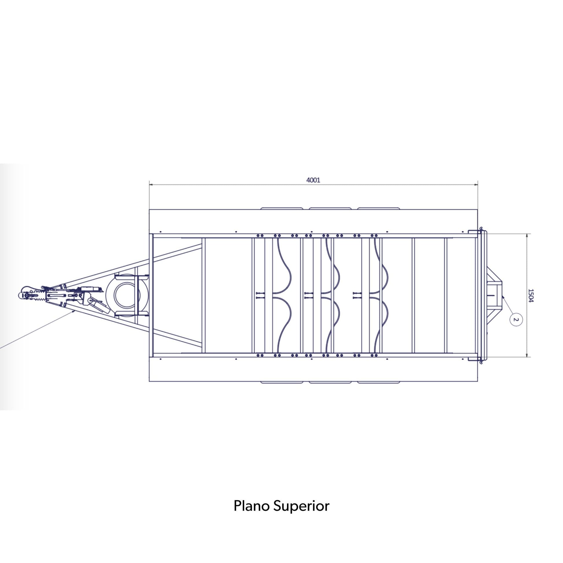 Remolque de Carga 4 x 1,5 m 3500 kg - 1500 kg - 3 ejes