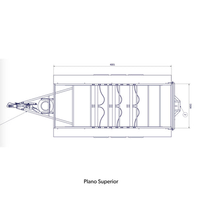 Remolque de Carga 4 x 1,5 m 3500 kg - 1500 kg - 3 ejes
