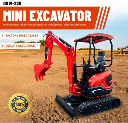 Miniexcavadora de Orugas de 2.2 Toneladas