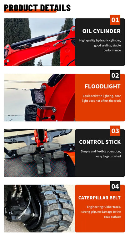 Miniexcavadora de Orugas de 2.2 Toneladas