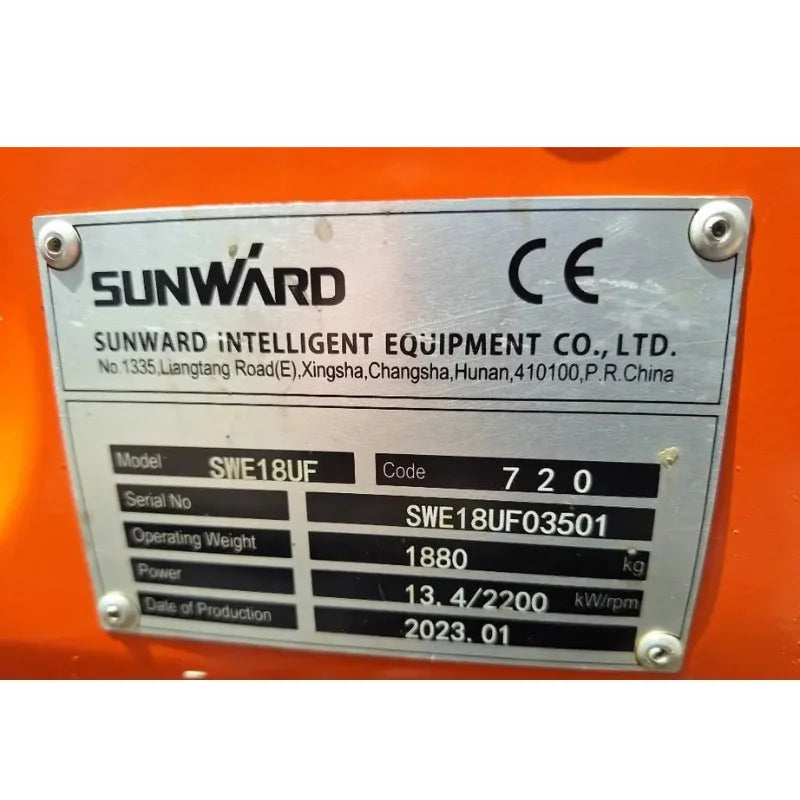 Miniexcavadora de Vía Variable Sunward SWE 18 UF de 1,9 t de Ocasión 2023 con solo 263 h