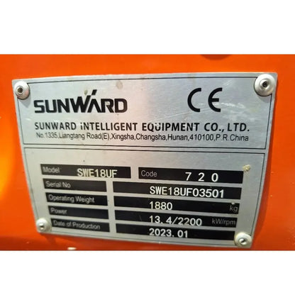 Miniexcavadora de Vía Variable Sunward SWE 18 UF de 1,9 t de Ocasión 2023 con solo 263 h