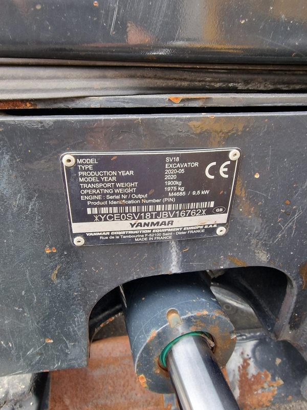 Miniexcavadora Yanmar SV18 de 1,97 t, usada, año 2020, 800 h, con cuchara inclinable