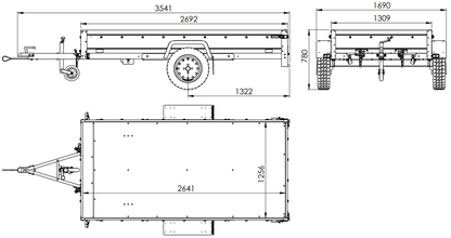 Remolque con lona plana GARDEN TRAILER 264 BASCULANTE [incl. soporte de lona]