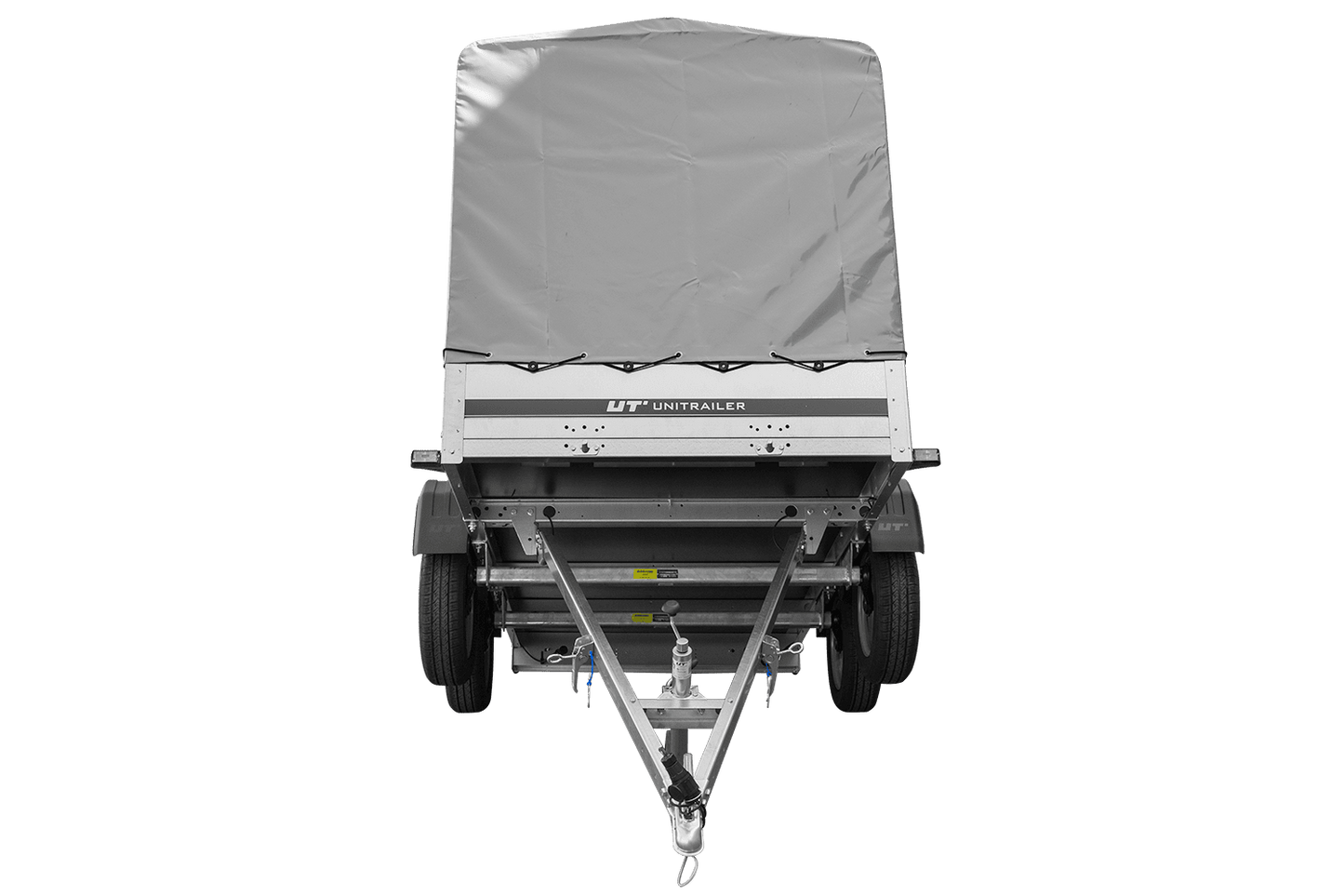 El remolque Garden Trailer 264/2 BASCULANTE CON RUEDA DE APOYO, H-1100-LONA ALTA Y LONA GRIS
