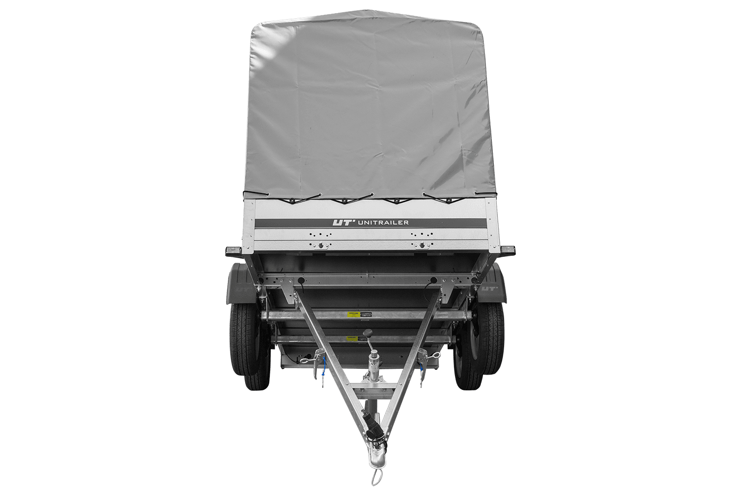 El remolque Garden Trailer 264/2 BASCULANTE CON RUEDA DE APOYO, H-1100-LONA ALTA Y LONA GRIS
