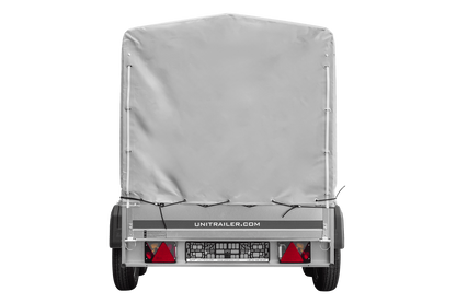 El remolque Garden Trailer 264/2 BASCULANTE CON RUEDA DE APOYO, H-1100-LONA ALTA Y LONA GRIS