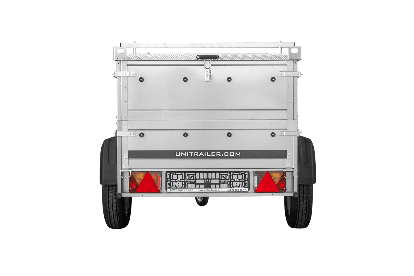 Remolque de un eje 150x106 UNITRAILER GARDEN 150 BASCULANTE con laterales BIS y tapa de aluminio