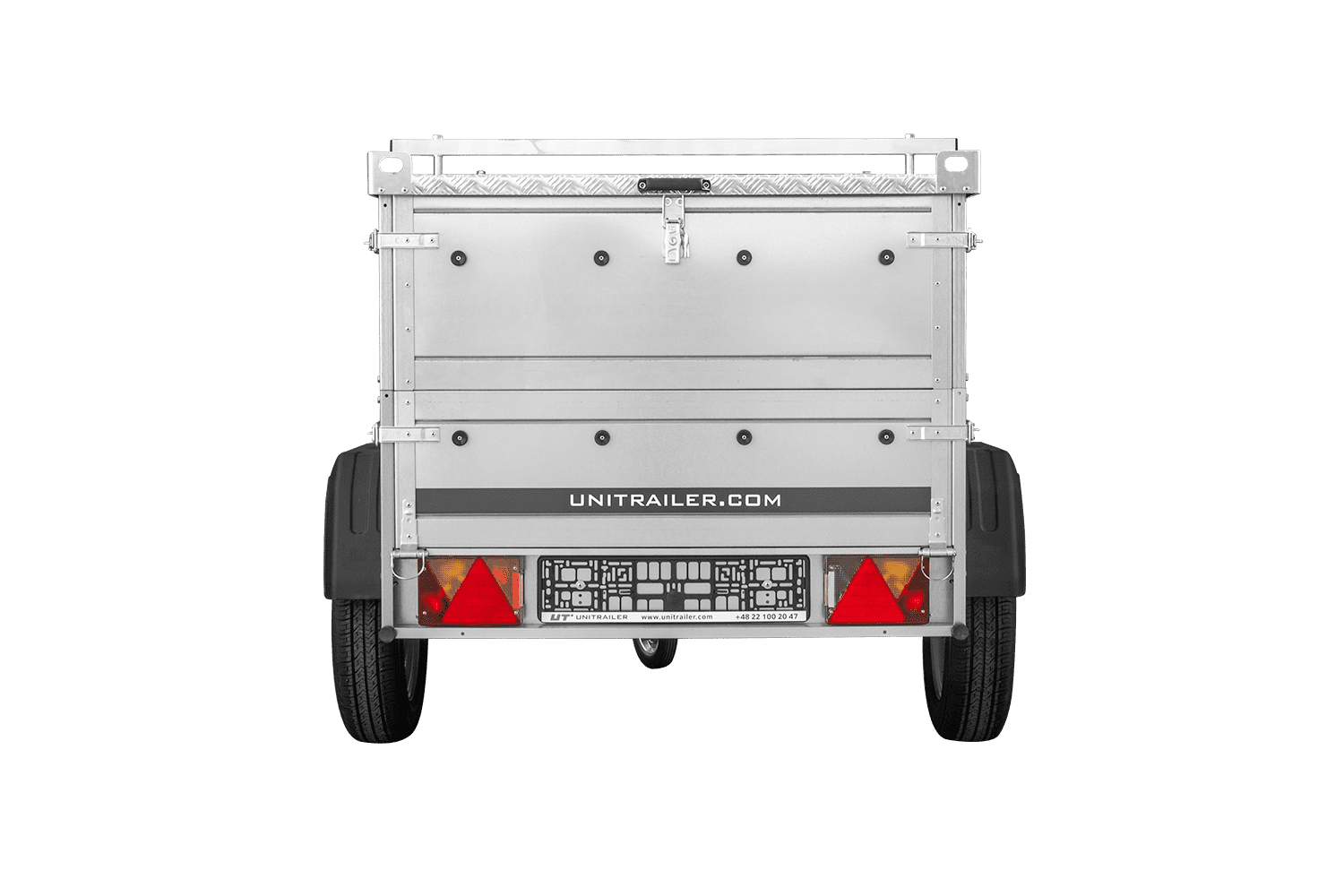Remolque de un eje 150x106 UNITRAILER GARDEN 150 BASCULANTE con laterales BIS y tapa de aluminio