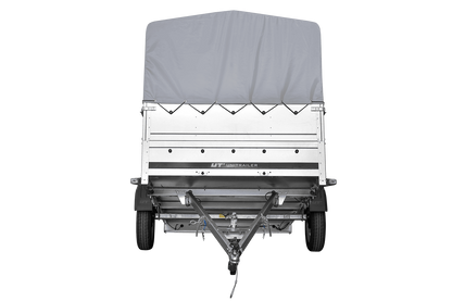 Remolque de un eje 264x150 UNITRAILER GARDEN 265 BASCULANTE con laterales adicionales, marco H-800 y lona gris