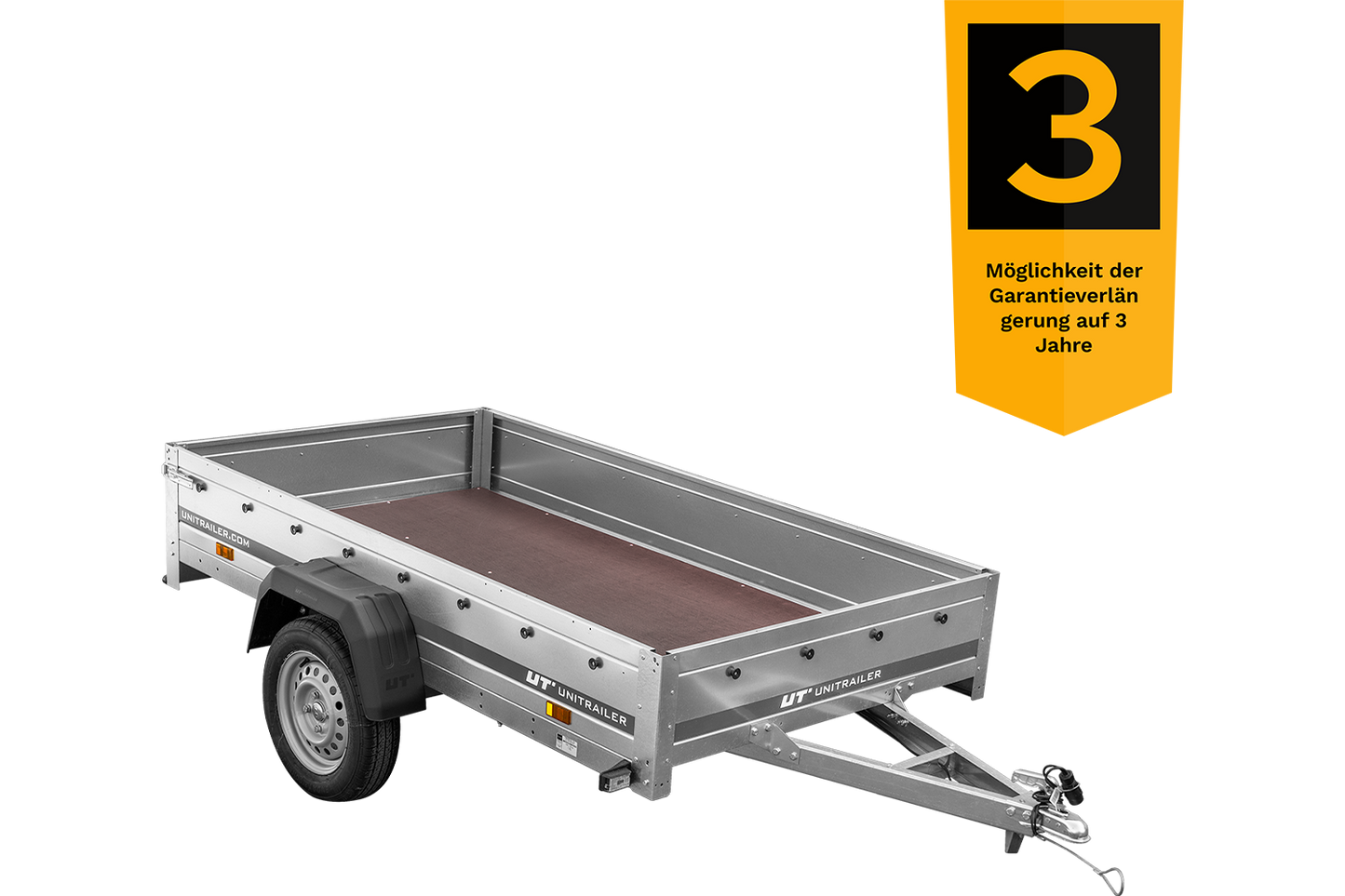 Remolque de un eje Unitrailer Garden Trailer 230 FD 230 x 125 cm con lanza fija 750 KG