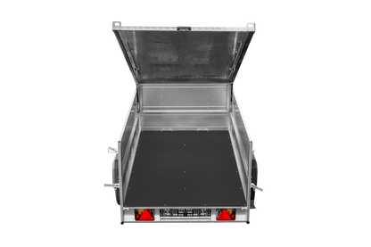 Remolque de un eje 230x125 UNITRAILER GARDEN 230 BASCULANTE con sobrelaterales y tapa de aluminio