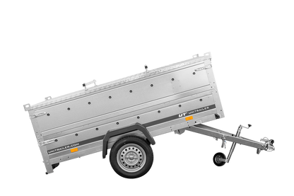 Remolque de un eje 230x125 UNITRAILER GARDEN 230 BASCULANTE con sobrelaterales y tapa de aluminio
