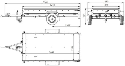Remolque de un eje UNITRAILER GARDEN TRAILER 264 BASCULANTE