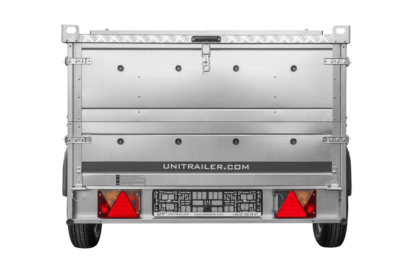 Remolque de un eje sobre ballestas 230x125 UNITRAILER GARDEN 230/R BASCULANTE con laterales BIS y cubierta de aluminio