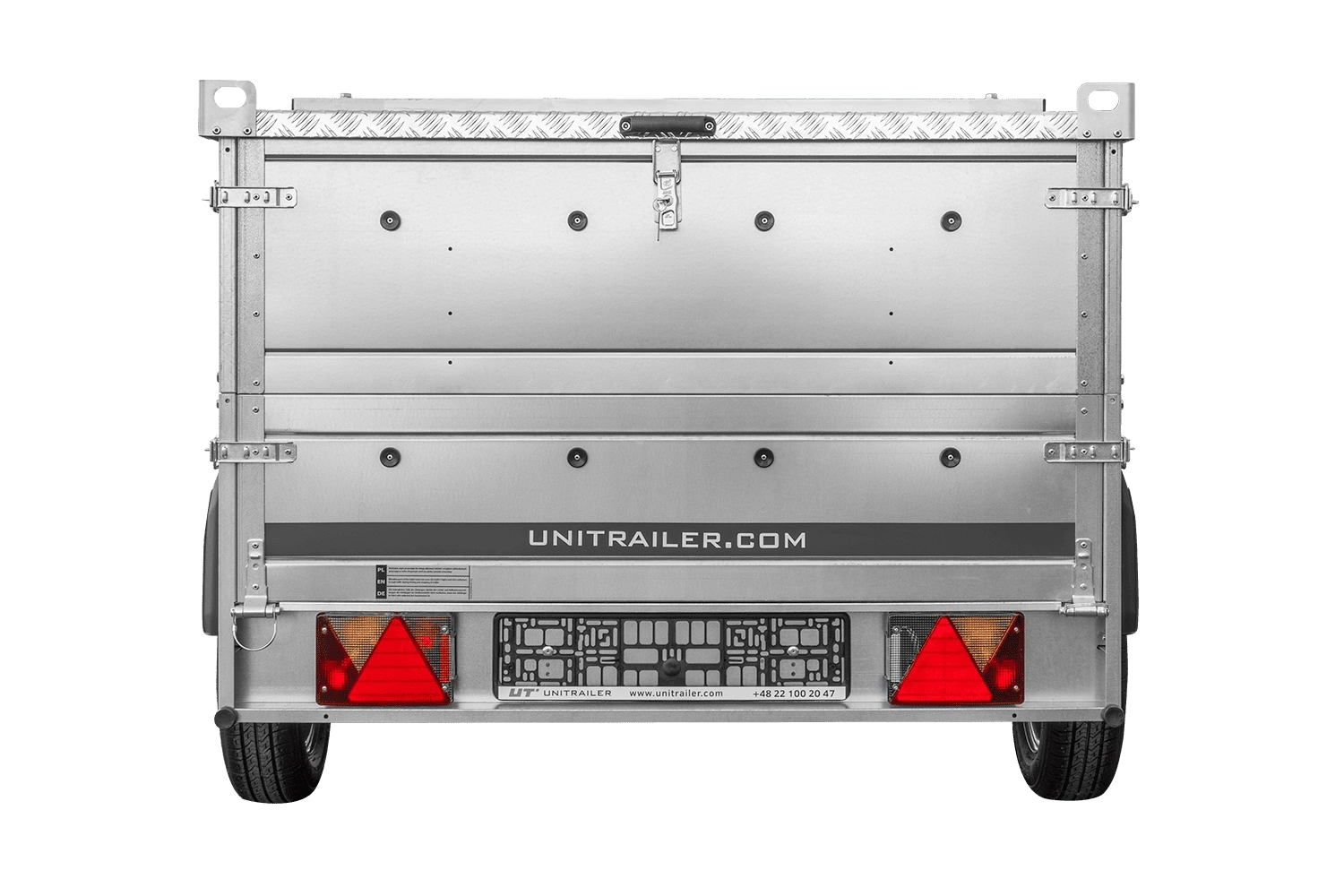 Remolque de un eje sobre ballestas 230x125 UNITRAILER GARDEN 230/R BASCULANTE con laterales BIS y cubierta de aluminio