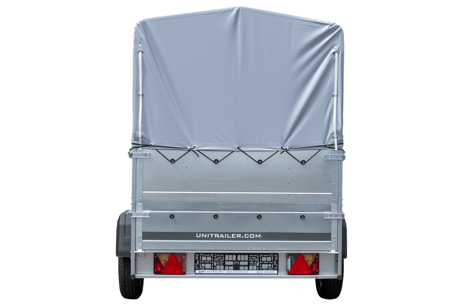 Remolque GARDEN TRAILER 230 BASCULANTE con rueda de apoyo, laterales adicionales, lona alta y estructura H800