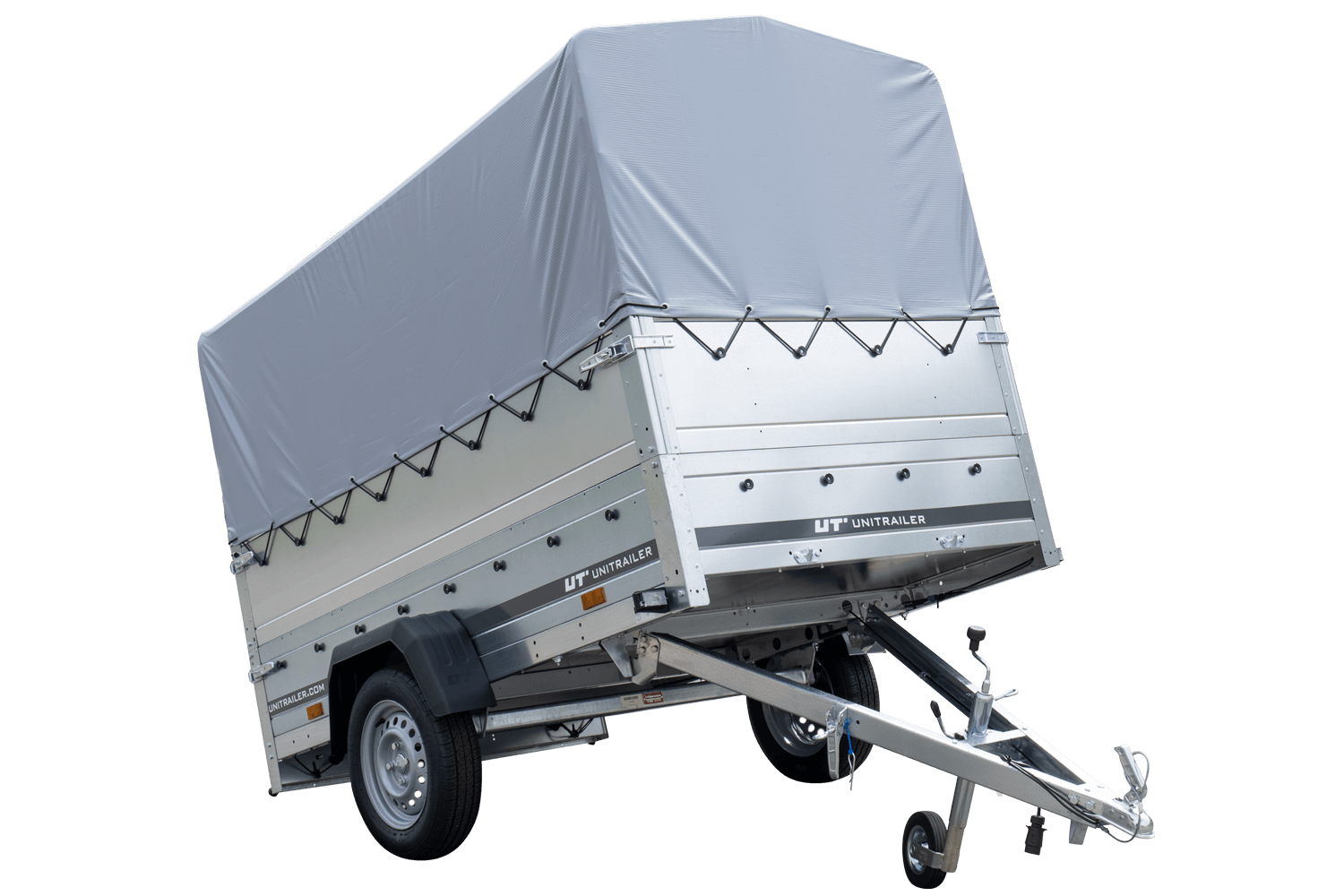 Remolque GARDEN TRAILER 230 BASCULANTE con rueda de apoyo, laterales adicionales, lona alta y estructura H800