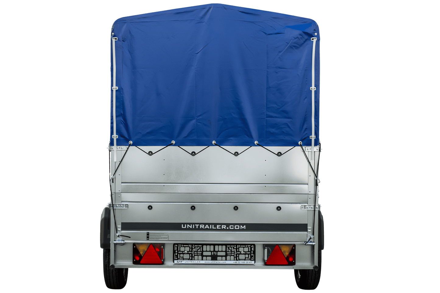 Remolque GARDEN TRAILER 230 BASCULANTE con rueda de apoyo, laterales adicionales, lona alta y estructura H800