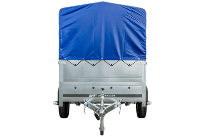 Remolque GARDEN TRAILER 230 BASCULANTE con rueda de apoyo, laterales adicionales, lona alta y estructura H800