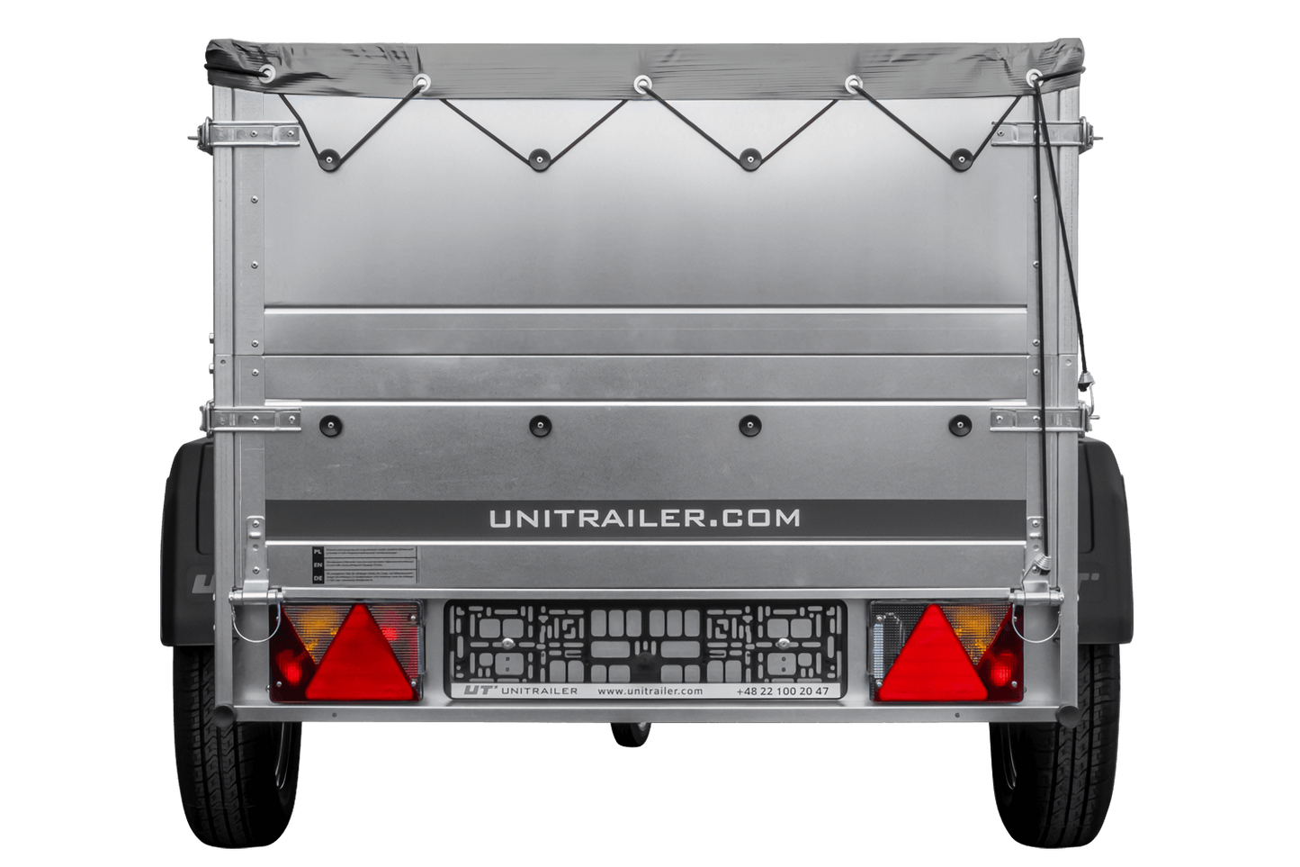 Remolque basculante para coche GARDEN TRAILER 200 KIPP con paredes laterales adicionales, rueda de apoyo y lona plana