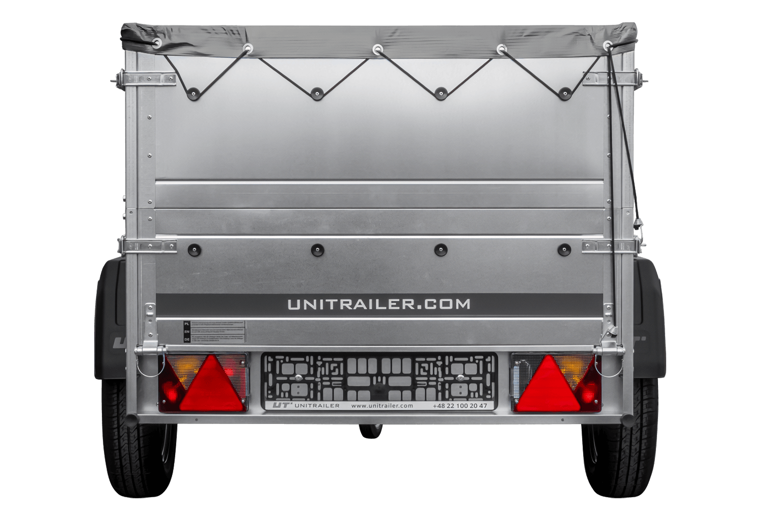 Remolque basculante para coche GARDEN TRAILER 200 KIPP con paredes laterales adicionales, rueda de apoyo y lona plana