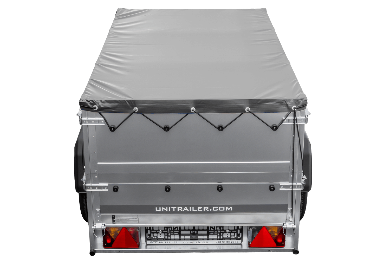 Remolque basculante para coche GARDEN TRAILER 200 KIPP con paredes laterales adicionales, rueda de apoyo y lona plana