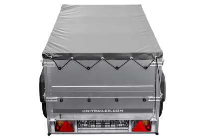 Remolque basculante para coche GARDEN TRAILER 200 KIPP con paredes laterales adicionales, rueda de apoyo y lona plana