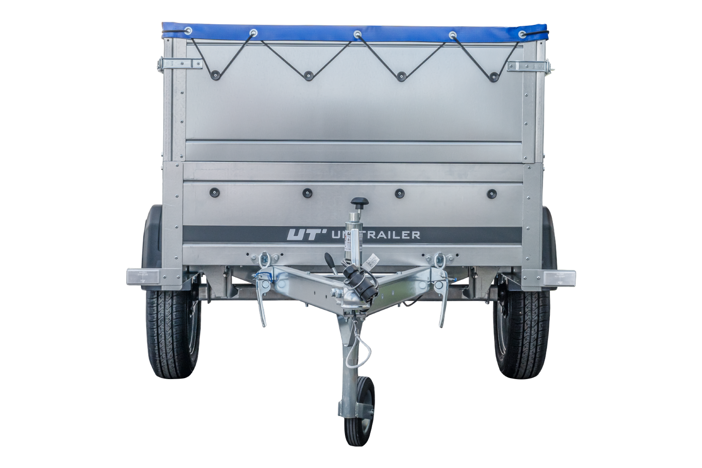 Remolque basculante para coche GARDEN TRAILER 200 KIPP con paredes laterales adicionales, rueda de apoyo y lona plana