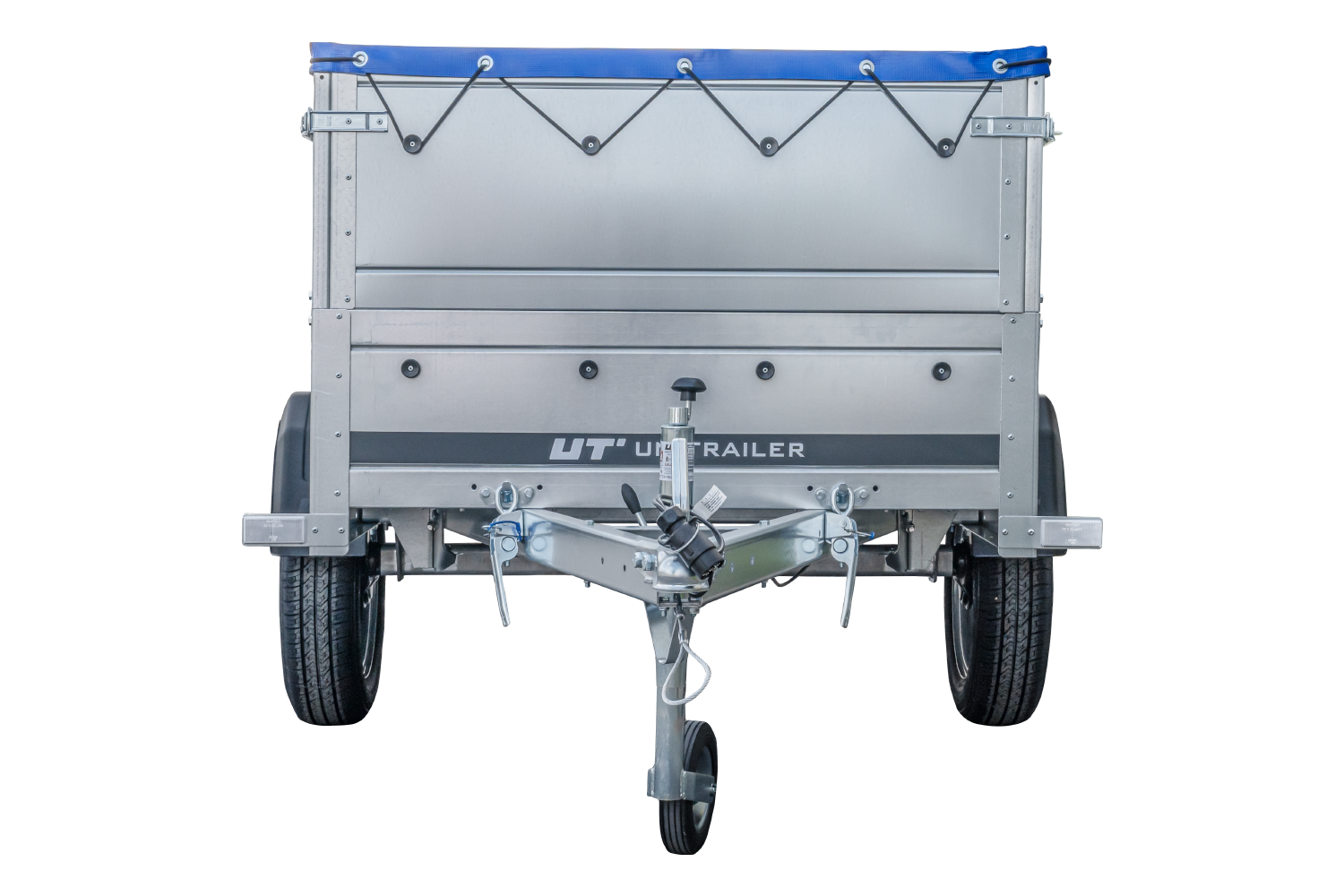 Remolque basculante para coche GARDEN TRAILER 200 KIPP con paredes laterales adicionales, rueda de apoyo y lona plana